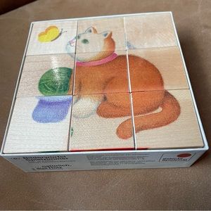 Vintage Picture cubes Playroom rare wood block cube puzzle Selecta Spirlzeug toy